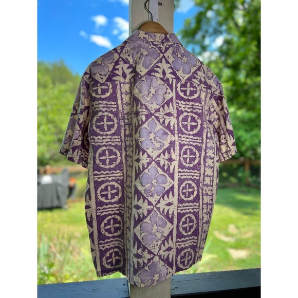 Mens Short Sleeve Button Up, sz L, Hawaiian style shirt - Picture 4 of 6